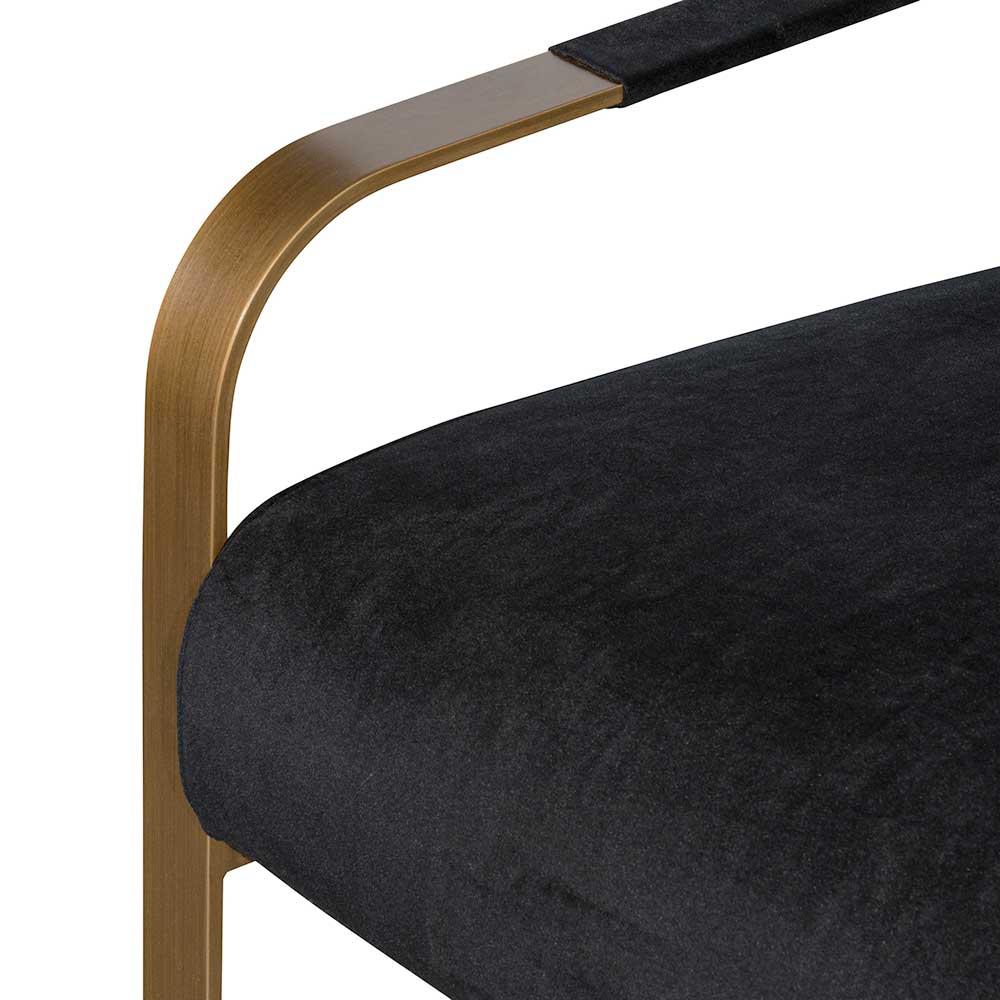 CLC6474-NI Black Velvet Armchair - Antique Golden Frame - Image 9