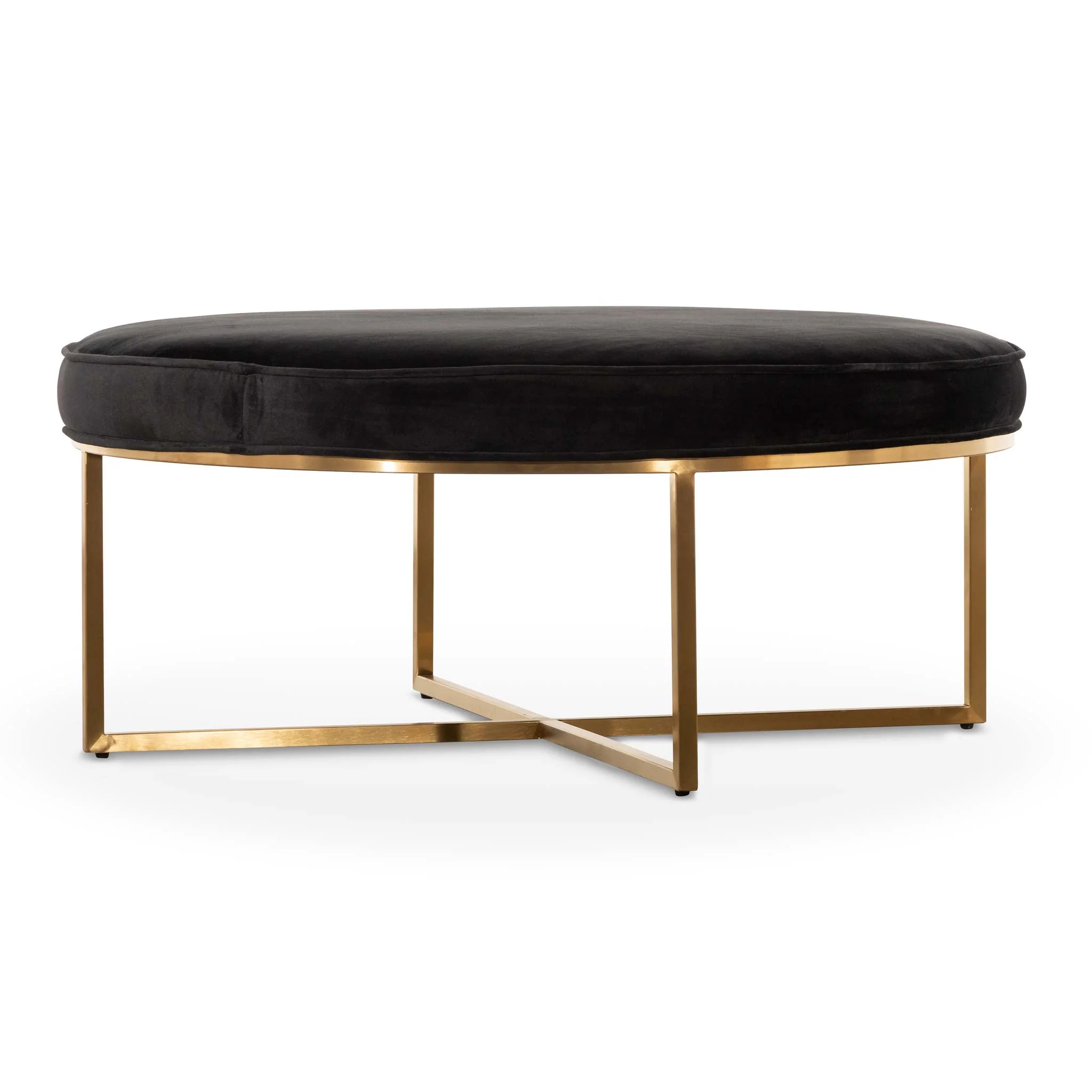 CLC6627-BS 100cmx46cm Ottoman - Black Velvet - Image 3