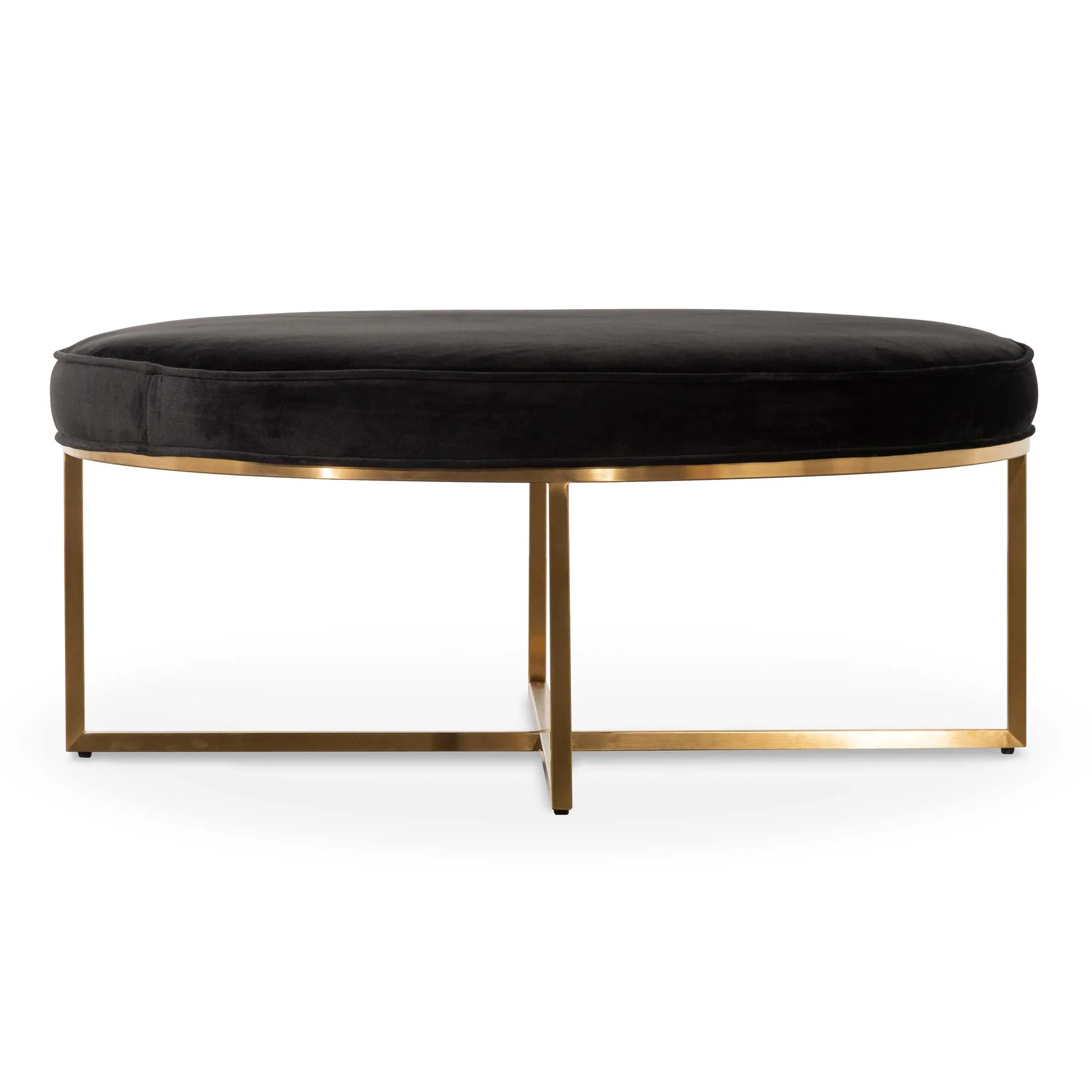 CLC6627-BS 100cmx46cm Ottoman - Black Velvet - Image 4