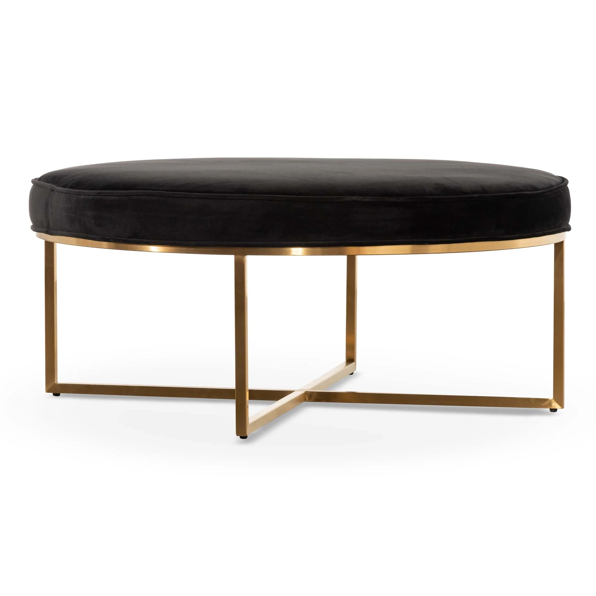 CLC6627-BS 100cmx46cm Ottoman - Black Velvet - Image 5