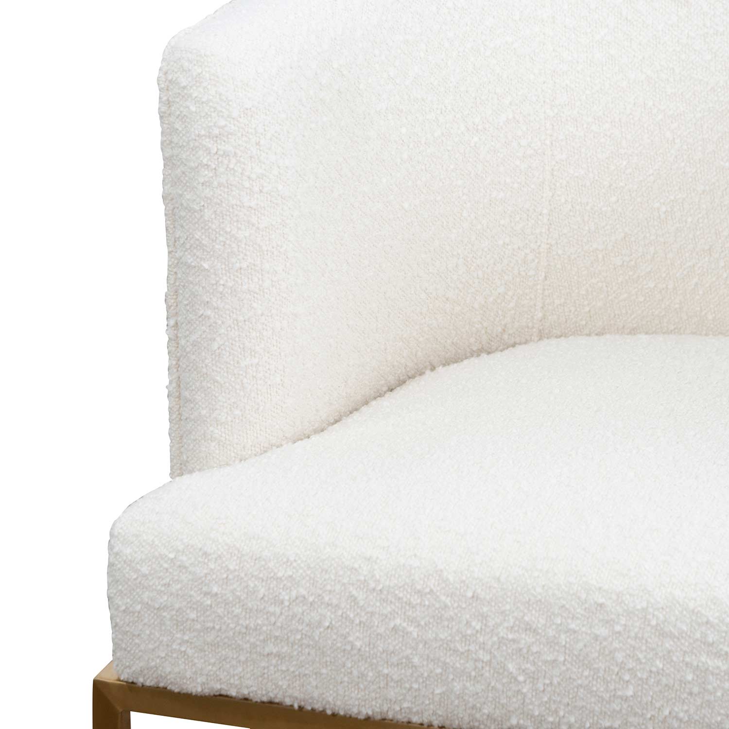 CLC6673-BS Daisy White Boucle Lounge Chair - Brushed Gold - Image 4