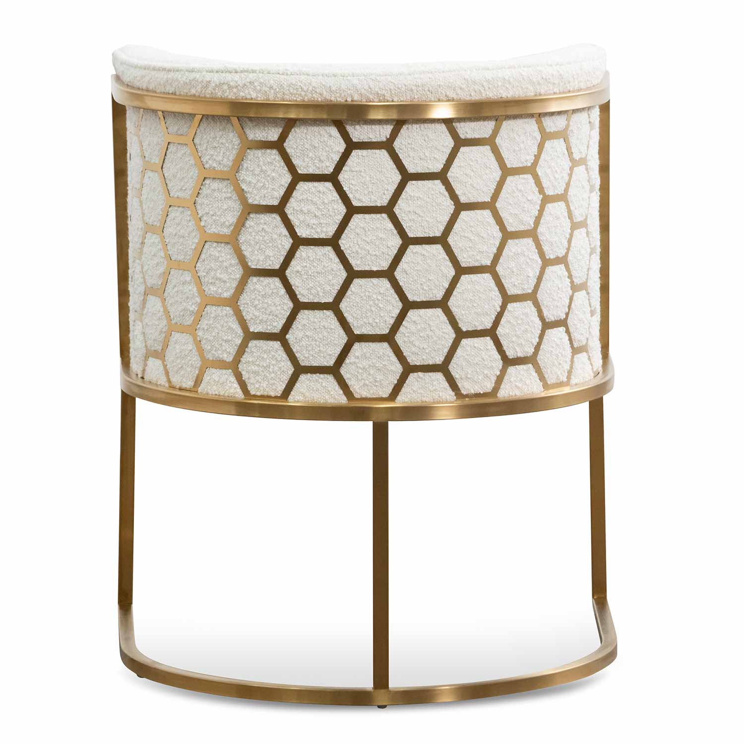 CLC6673-BS Daisy White Boucle Lounge Chair - Brushed Gold - Image 7
