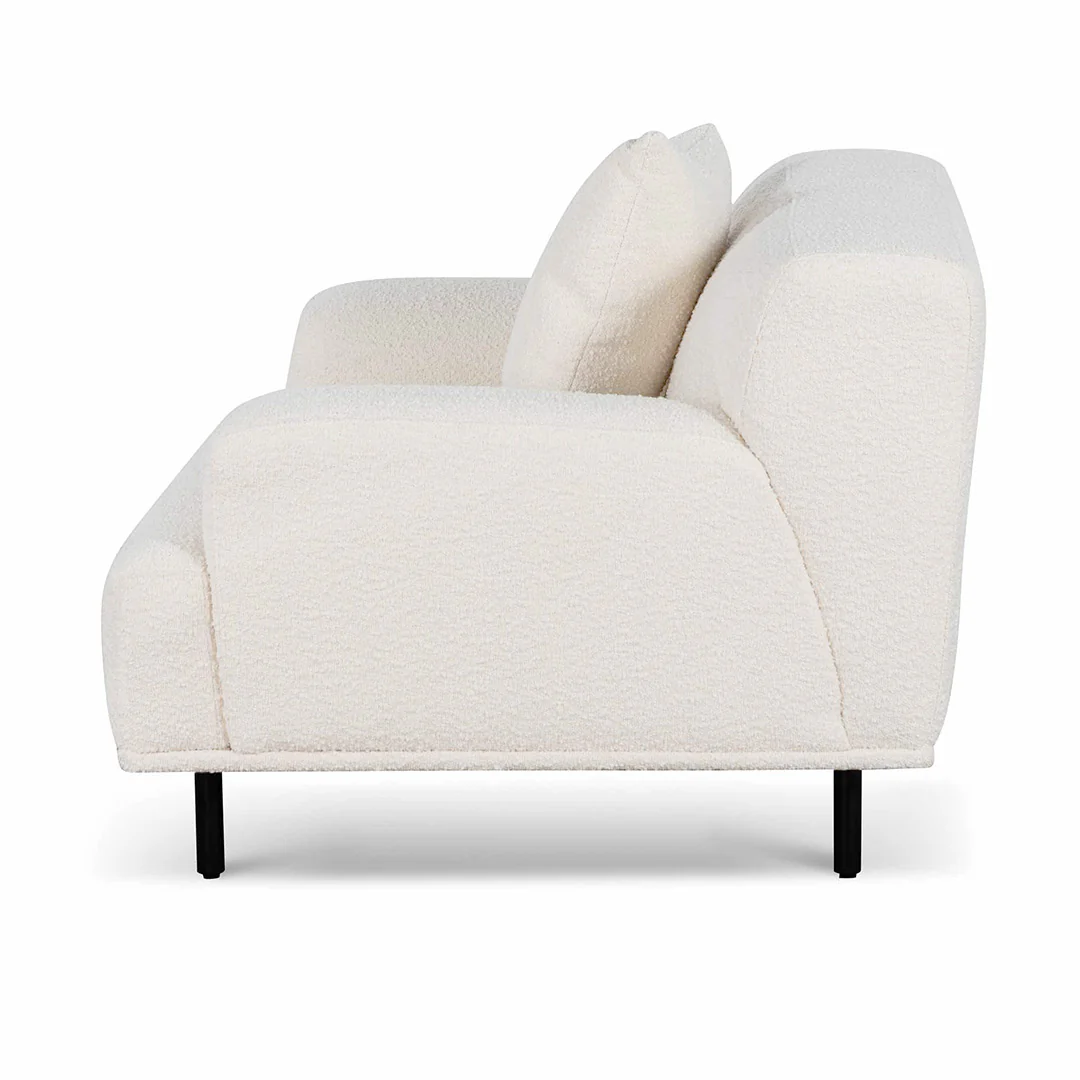 CLC6690-CA Armchair - Ivory White Boucle with Black Legs - Last one - Image 3