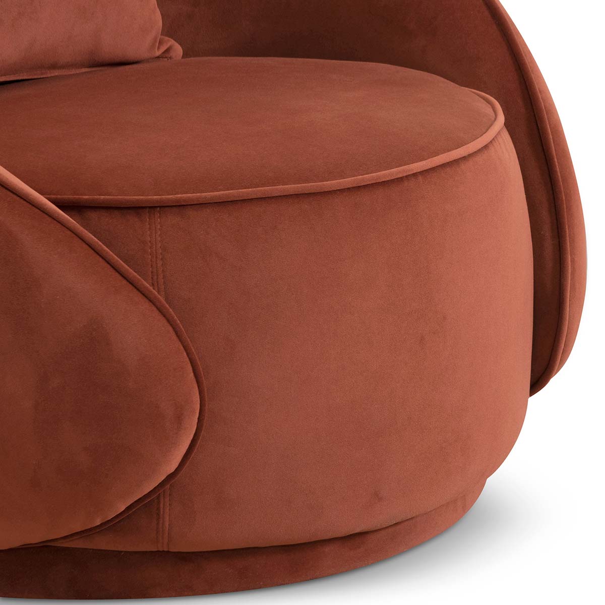 CLC6747-FS Velvet Armchair - Rustic Orange - Image 10
