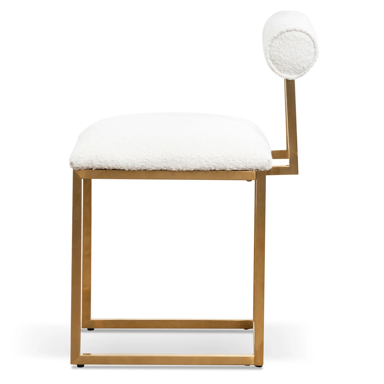 CLC6772-BS Daisy White Boucle Occasional Chair - Brushed Gold Base - Image 3
