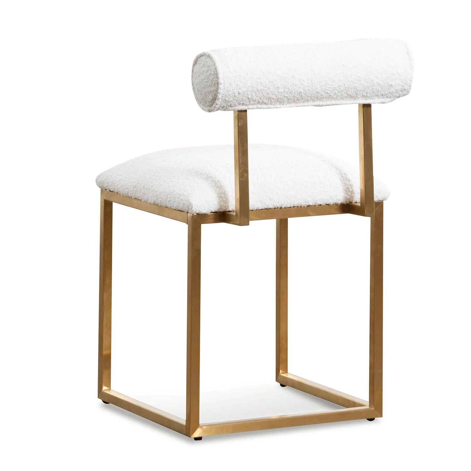 CLC6772-BS Daisy White Boucle Occasional Chair - Brushed Gold Base - Image 4