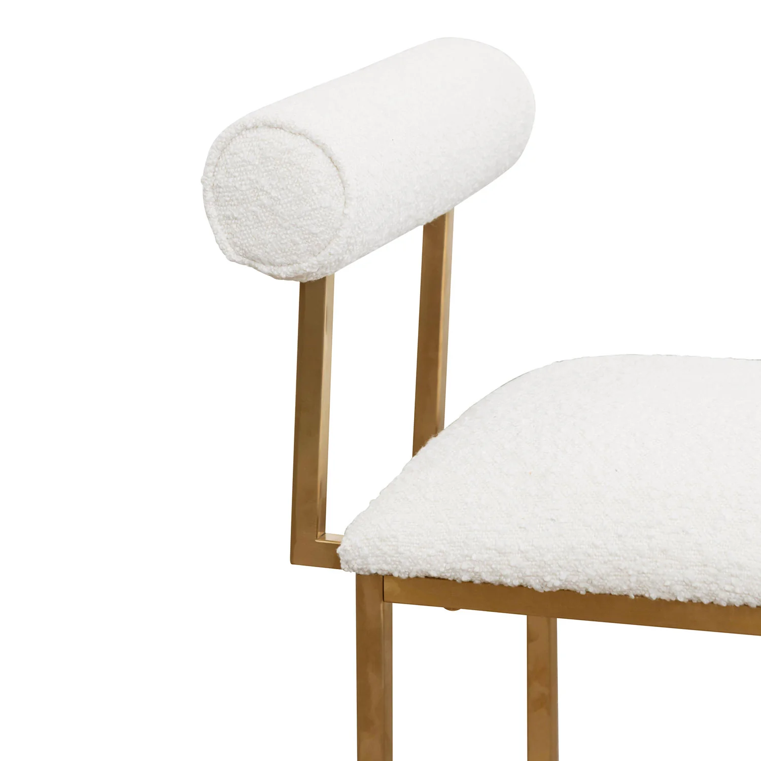 CLC6772-BS Daisy White Boucle Occasional Chair - Brushed Gold Base - Image 6
