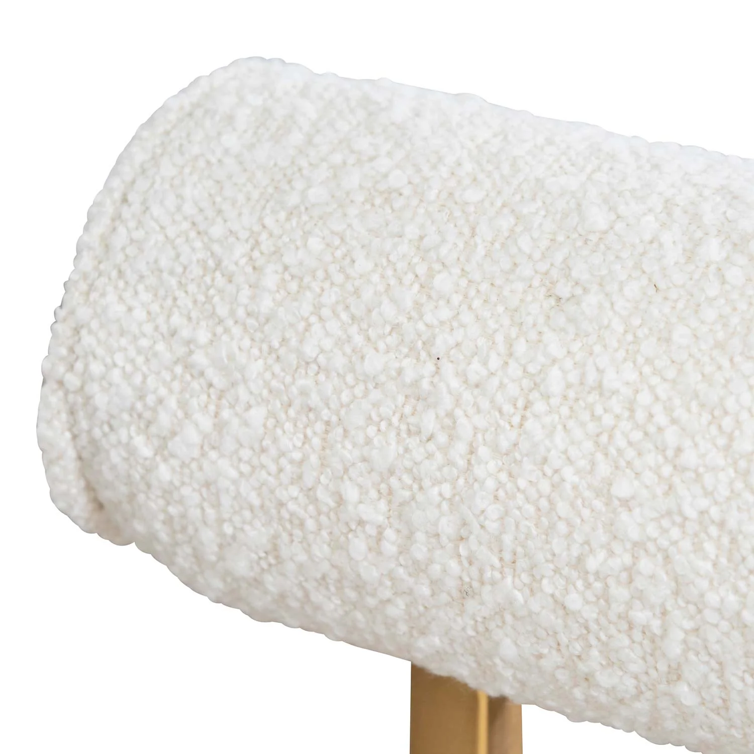 CLC6772-BS Daisy White Boucle Occasional Chair - Brushed Gold Base - Image 8