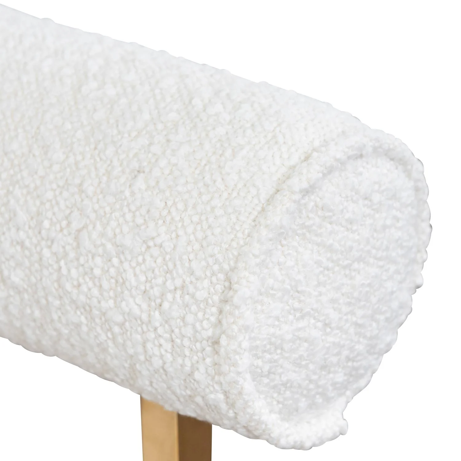 CLC6772-BS Daisy White Boucle Occasional Chair - Brushed Gold Base - Image 9