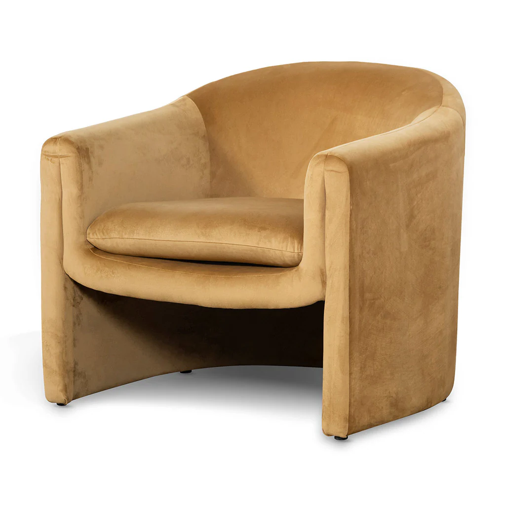 CLC6866-CA Velvet Armchair - Mustard - Image 3