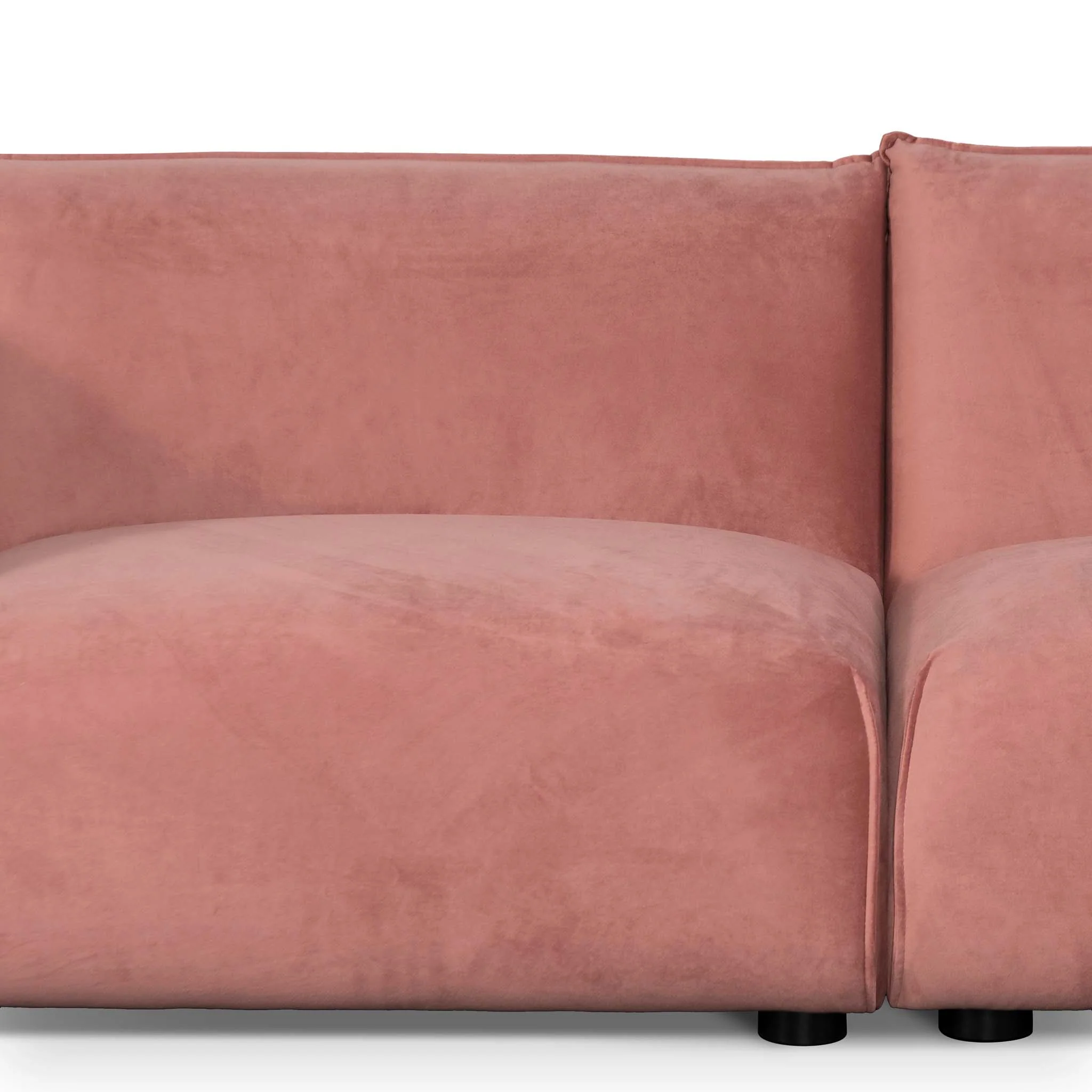 CLC8180-IG 3 Seater Sofa - Blush Pink Velvet With Brass Frame - Image 4