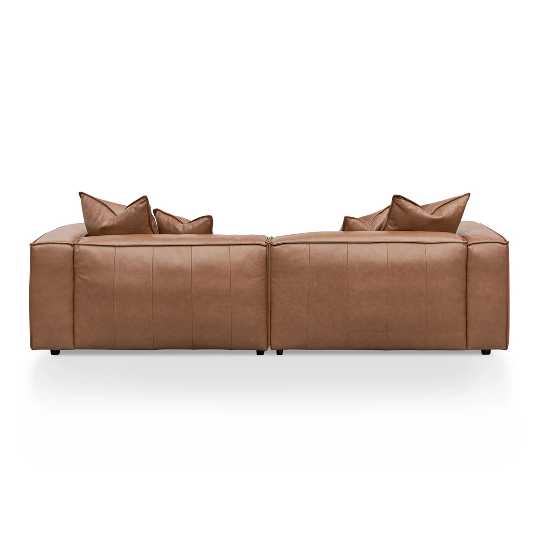 CLC8317-KSO 4 Seater Sofa with Cushion and Pillow - Caramel Brown - Image 8