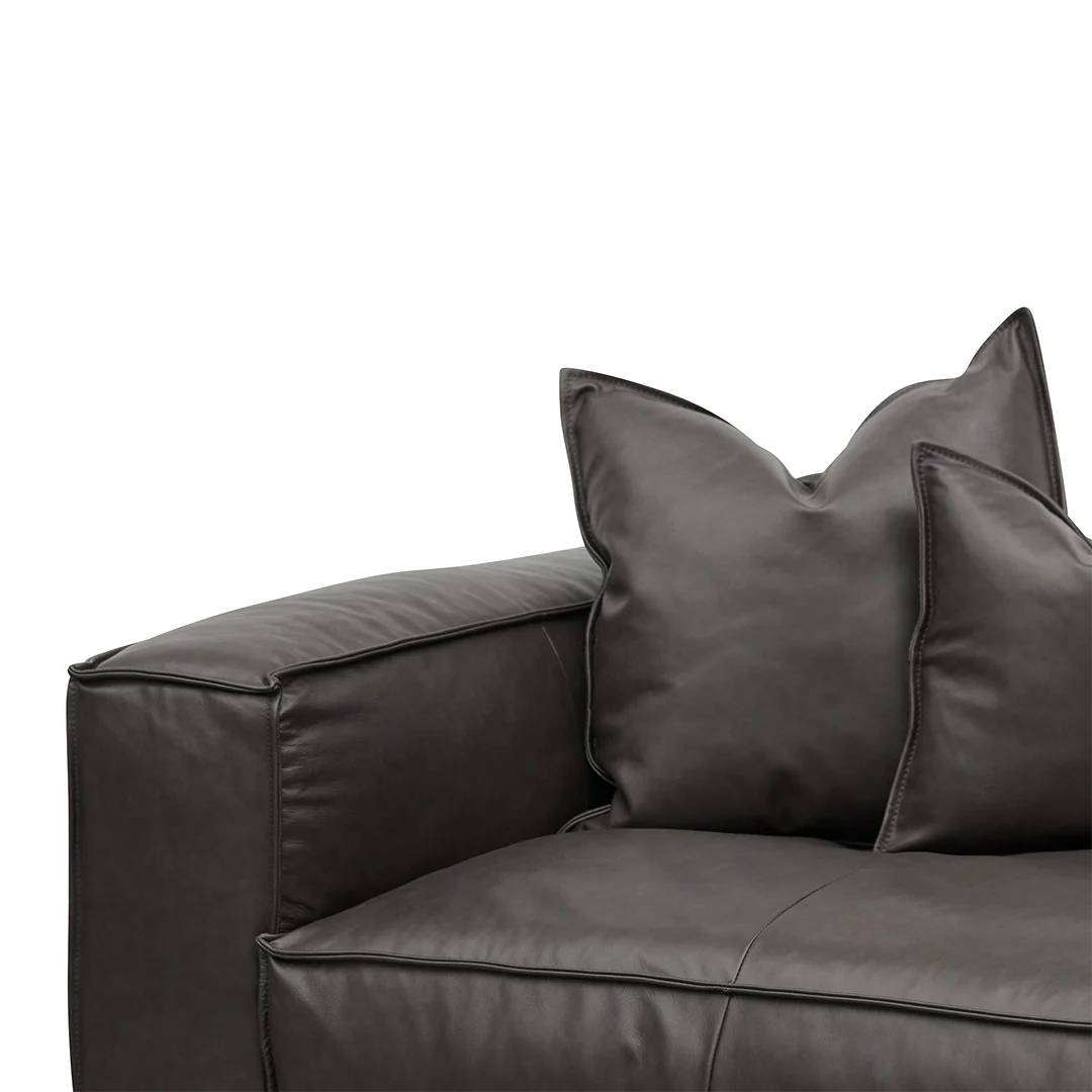 CLC8318-KSO 4 Seater Sofa with Cushion and Pillow - Shadow Grey Leather - Image 4