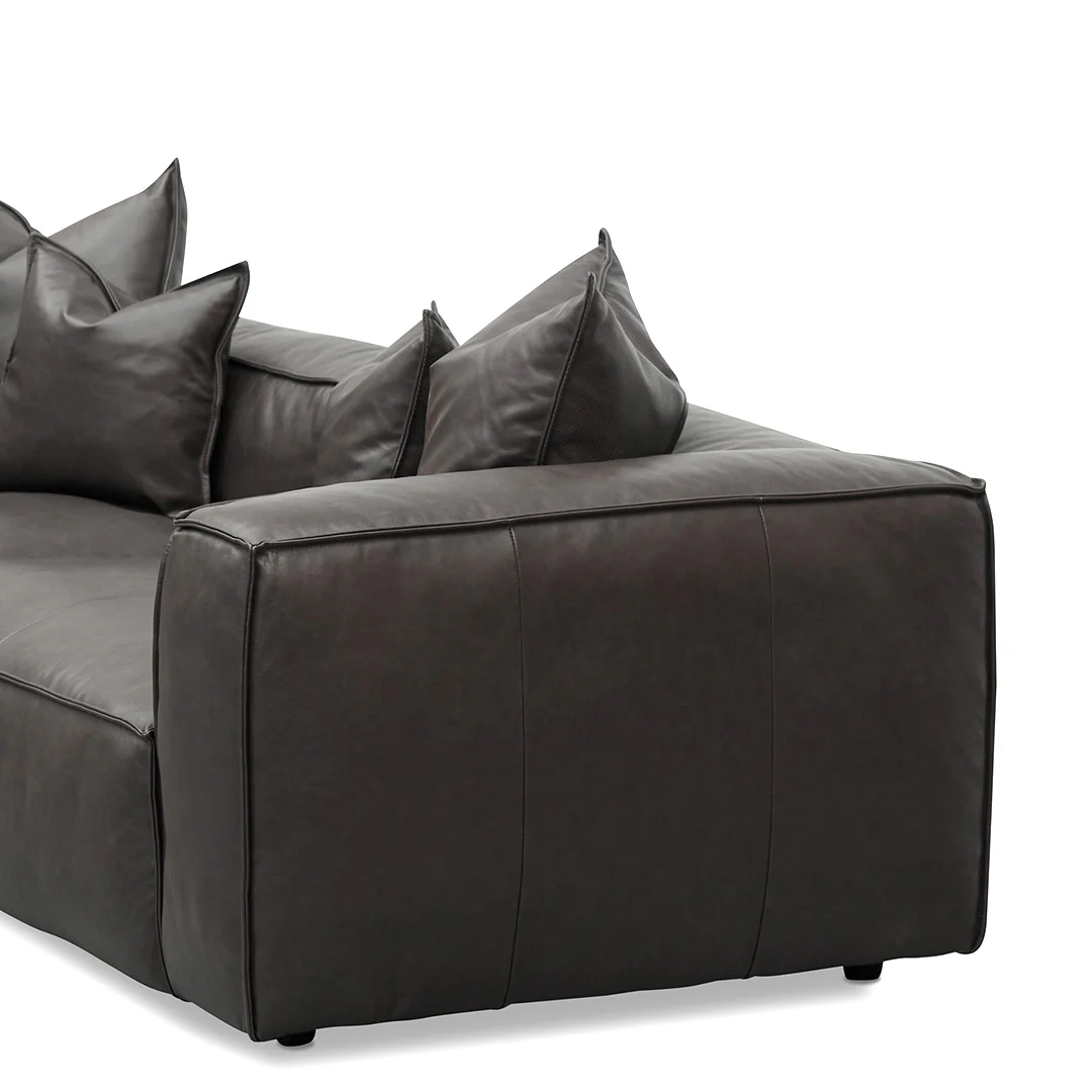 CLC8318-KSO 4 Seater Sofa with Cushion and Pillow - Shadow Grey Leather - Image 6