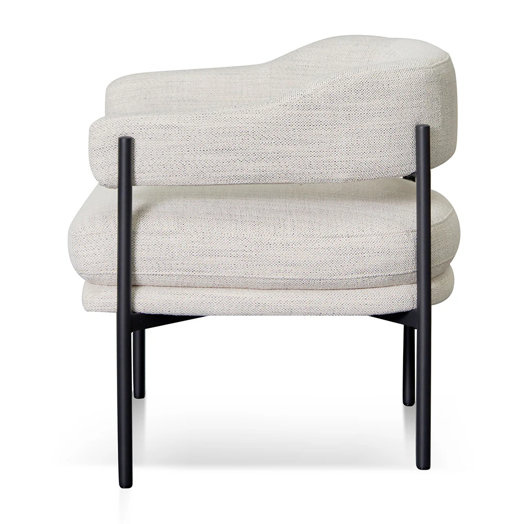 CLC8323-KSO Rustic Beige Fabric Armchair - Black Legs - Image 3