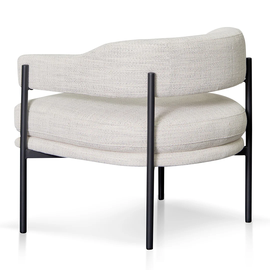 CLC8323-KSO Rustic Beige Fabric Armchair - Black Legs - Image 4