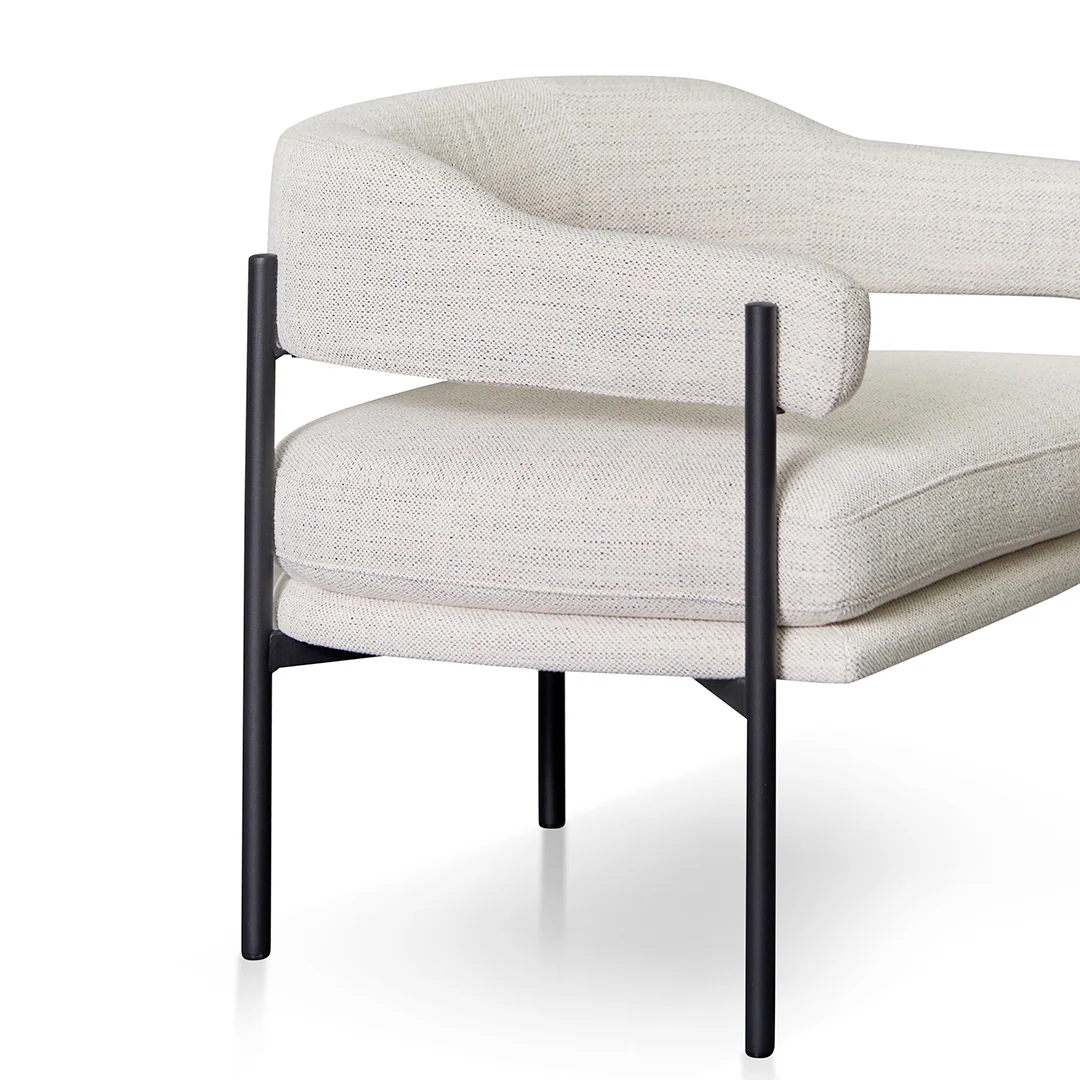 CLC8323-KSO Rustic Beige Fabric Armchair - Black Legs - Image 6