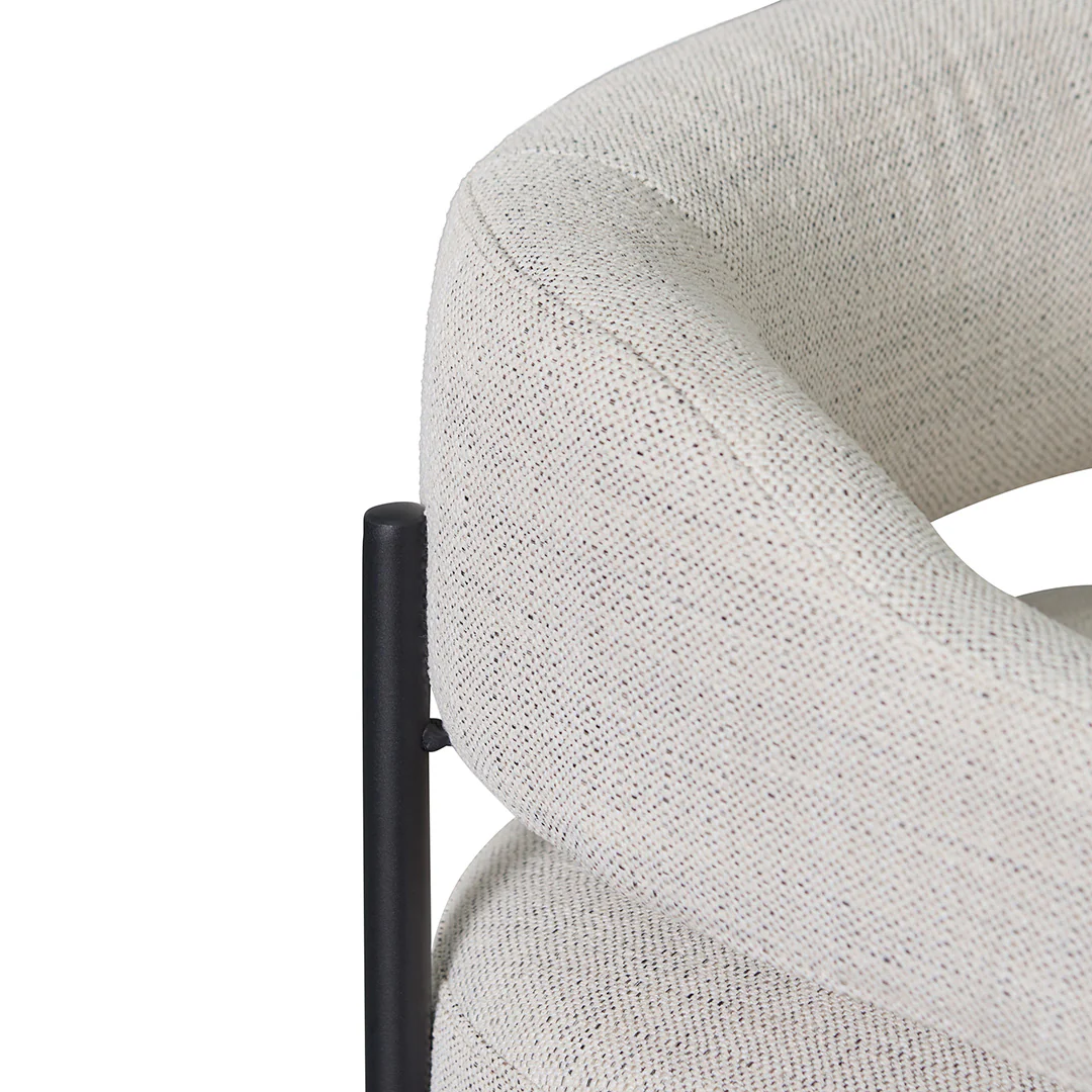 CLC8323-KSO Rustic Beige Fabric Armchair - Black Legs - Image 7