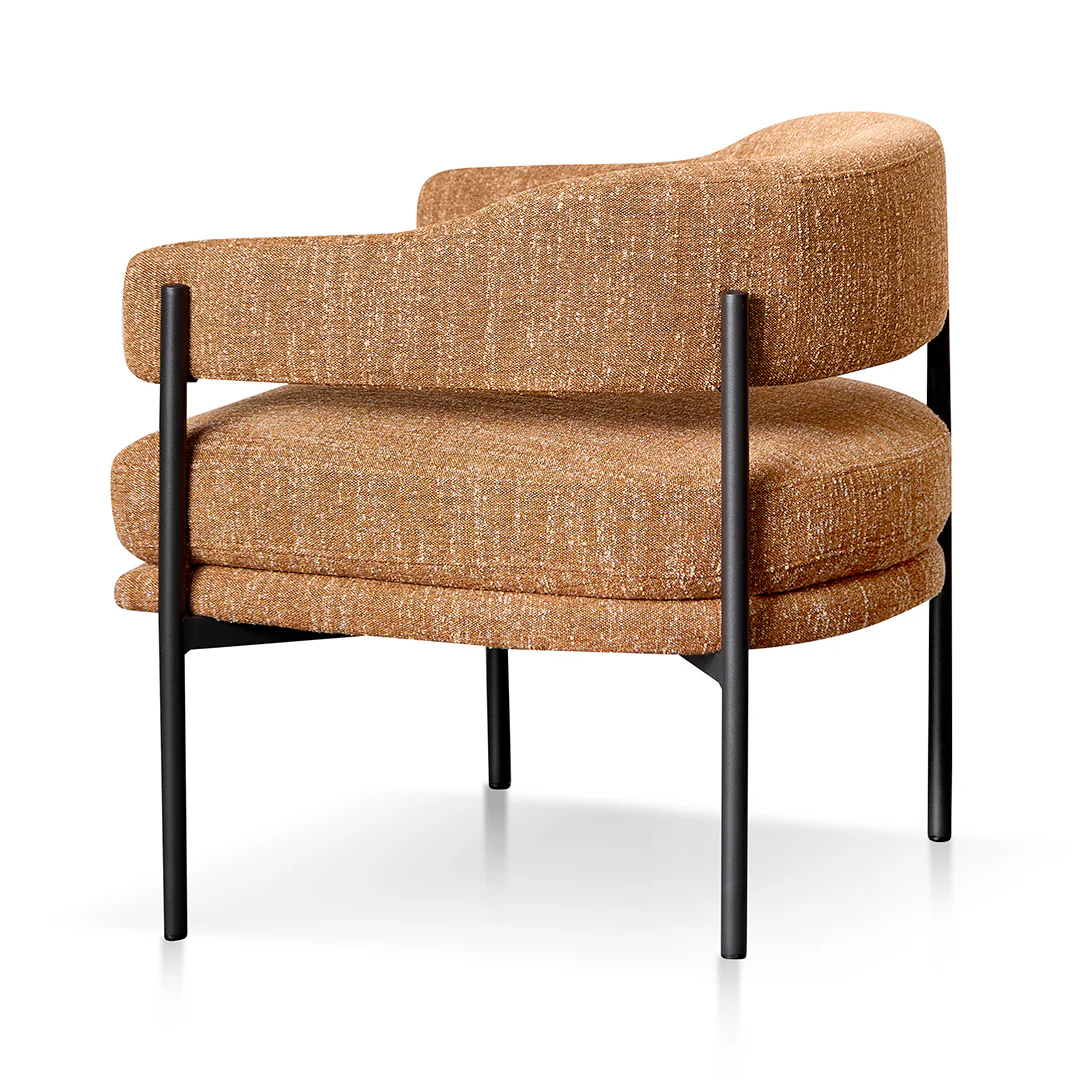 CLC8324-KSO Ginger Brown Fabric Armchair - Black Legs - Image 3