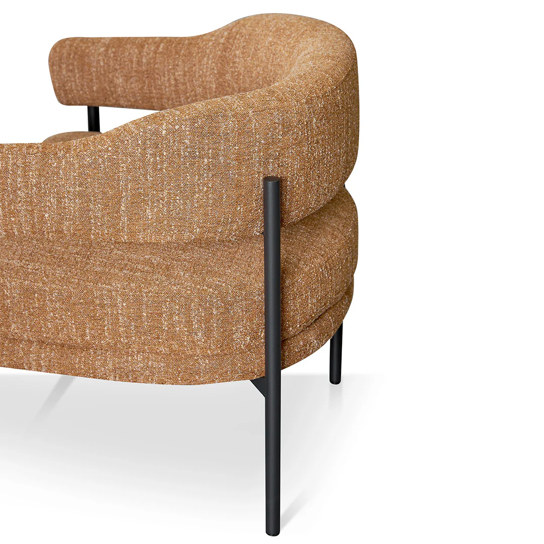 CLC8324-KSO Ginger Brown Fabric Armchair - Black Legs - Image 7