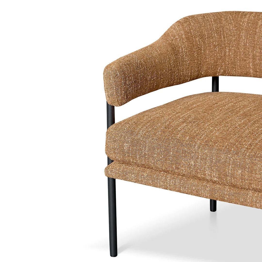 CLC8324-KSO Ginger Brown Fabric Armchair - Black Legs - Image 8