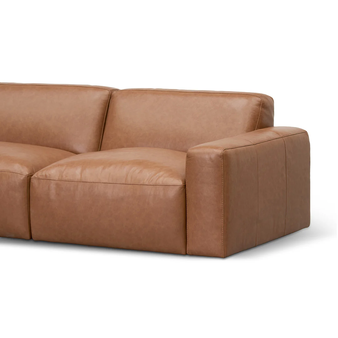 CLC8336-KSO 4 Seater Sofa - Caramel Brown Leather - Image 4