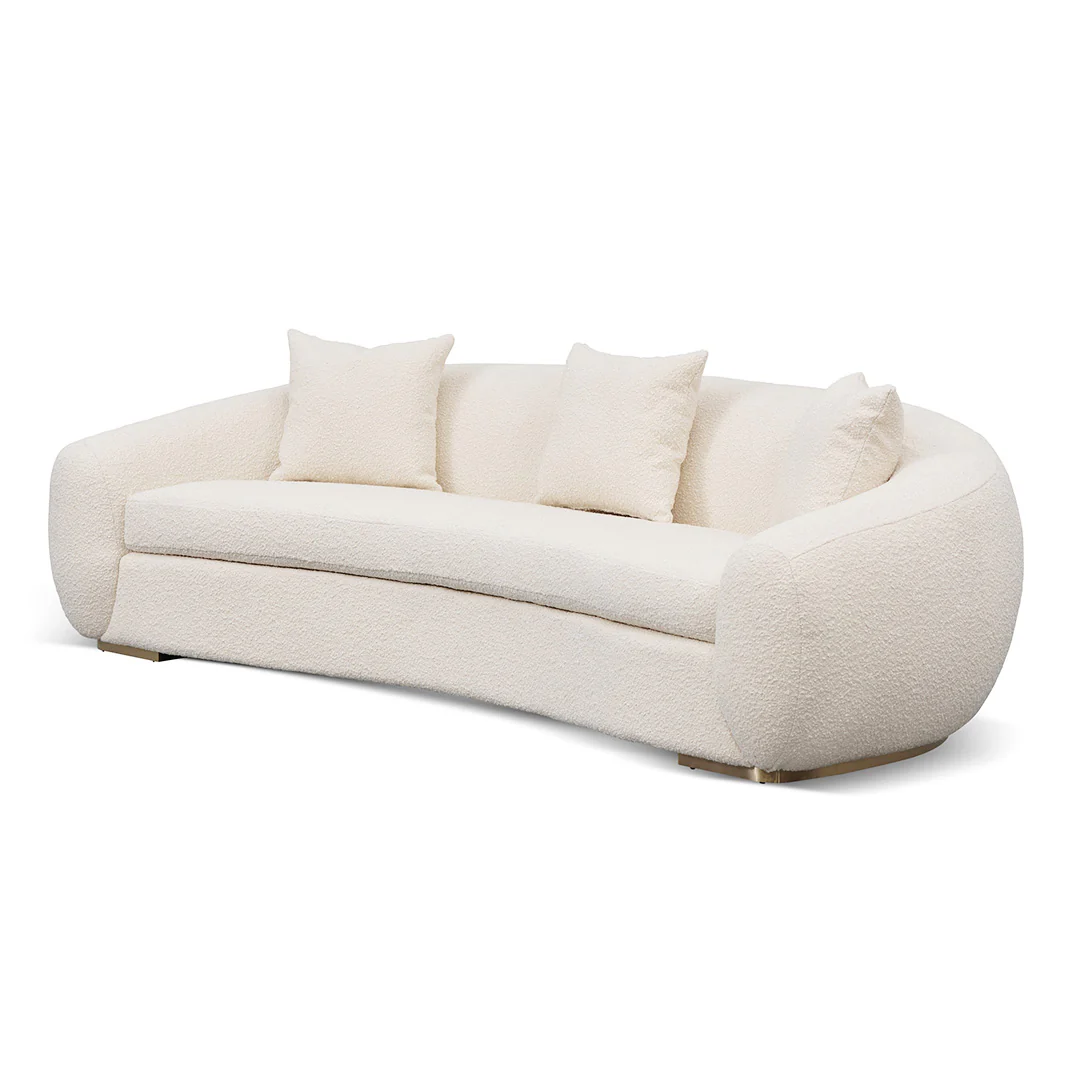 CLC8535-FS 3 Seater Sofa - Ivory White Boucle - Image 3
