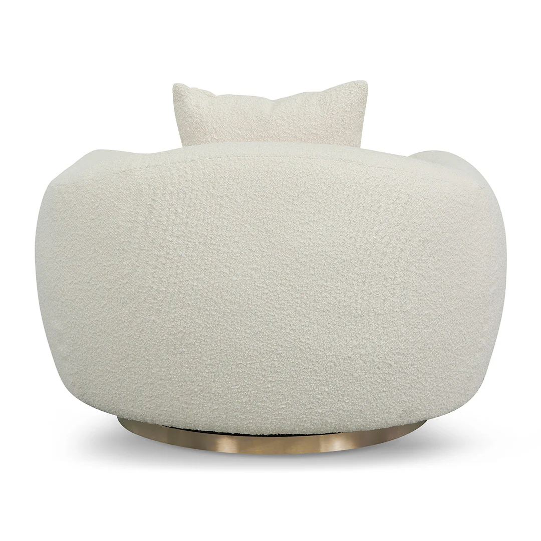 CLC8537-FS Swivel Armchair - Ivory White Boucle - Image 9