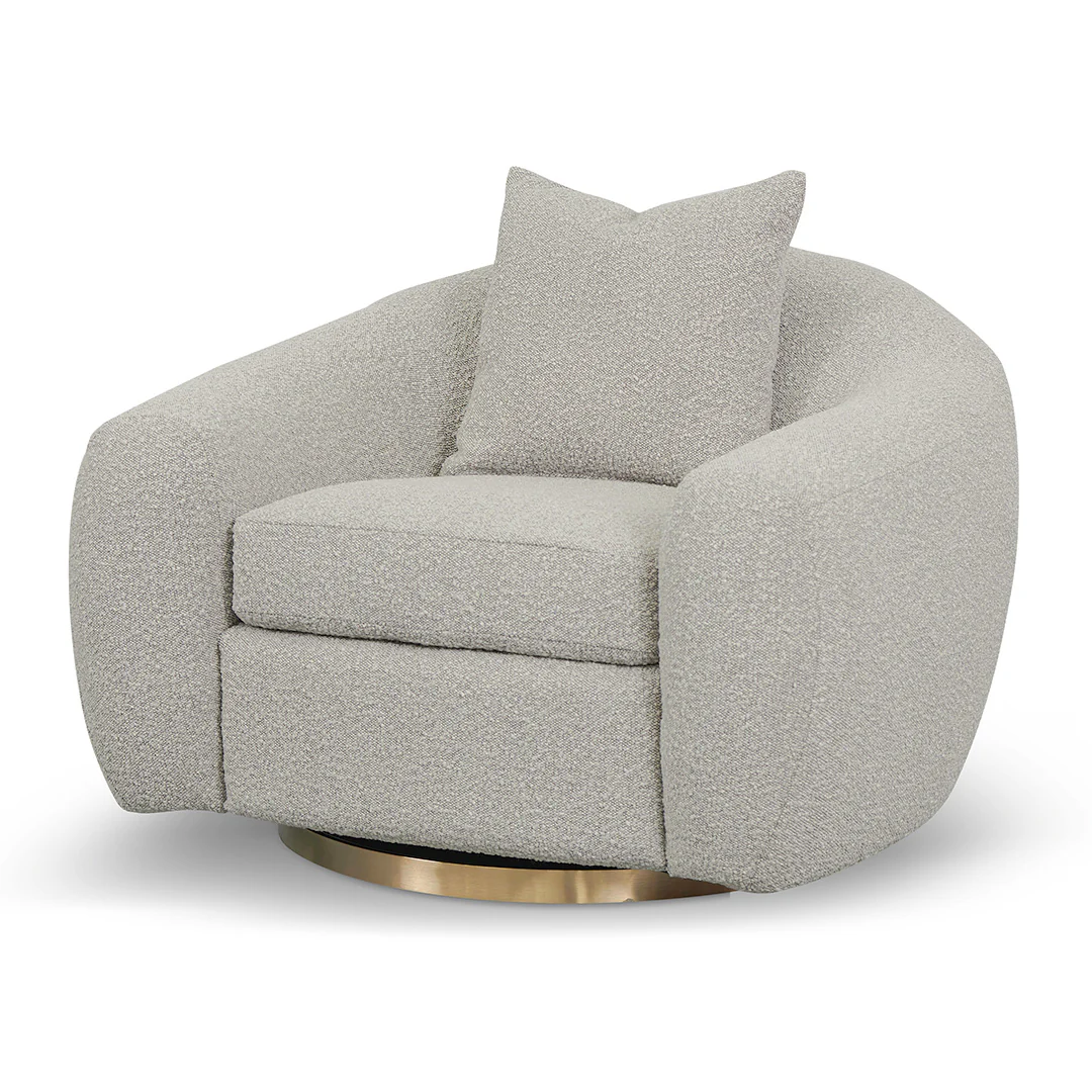 CLC8538-FS Swivel Armchair - Ash Grey Boucle - Image 3