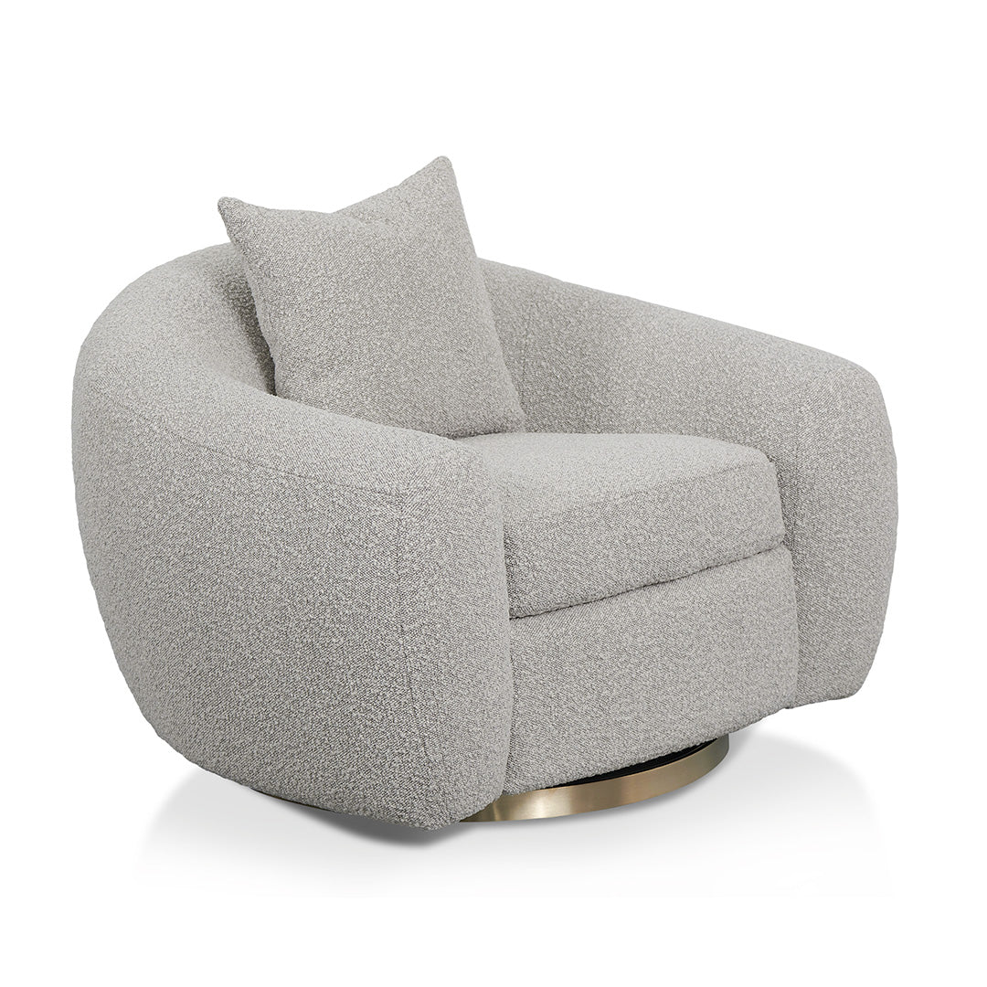 CLC8538-FS Swivel Armchair - Ash Grey Boucle - Image 6