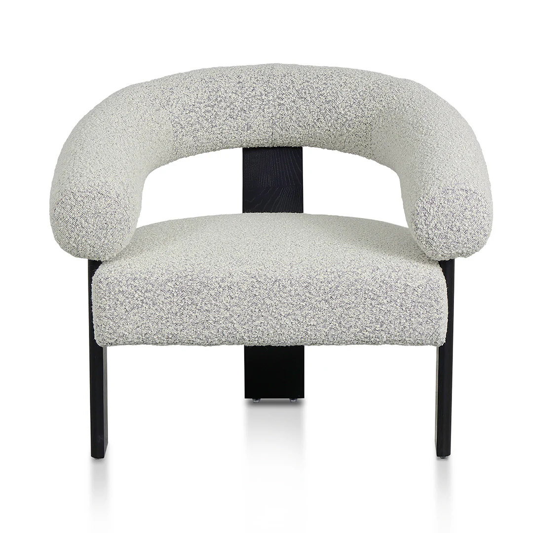 CLC8574-CA Charcoal White Boucle Armchair - Black Legs - Image 2