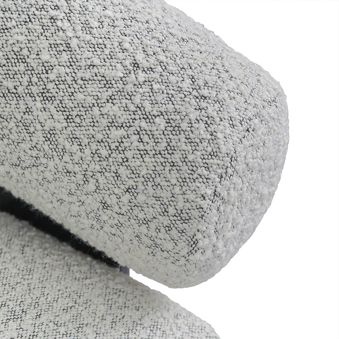 CLC8574-CA Charcoal White Boucle Armchair - Black Legs - Image 5