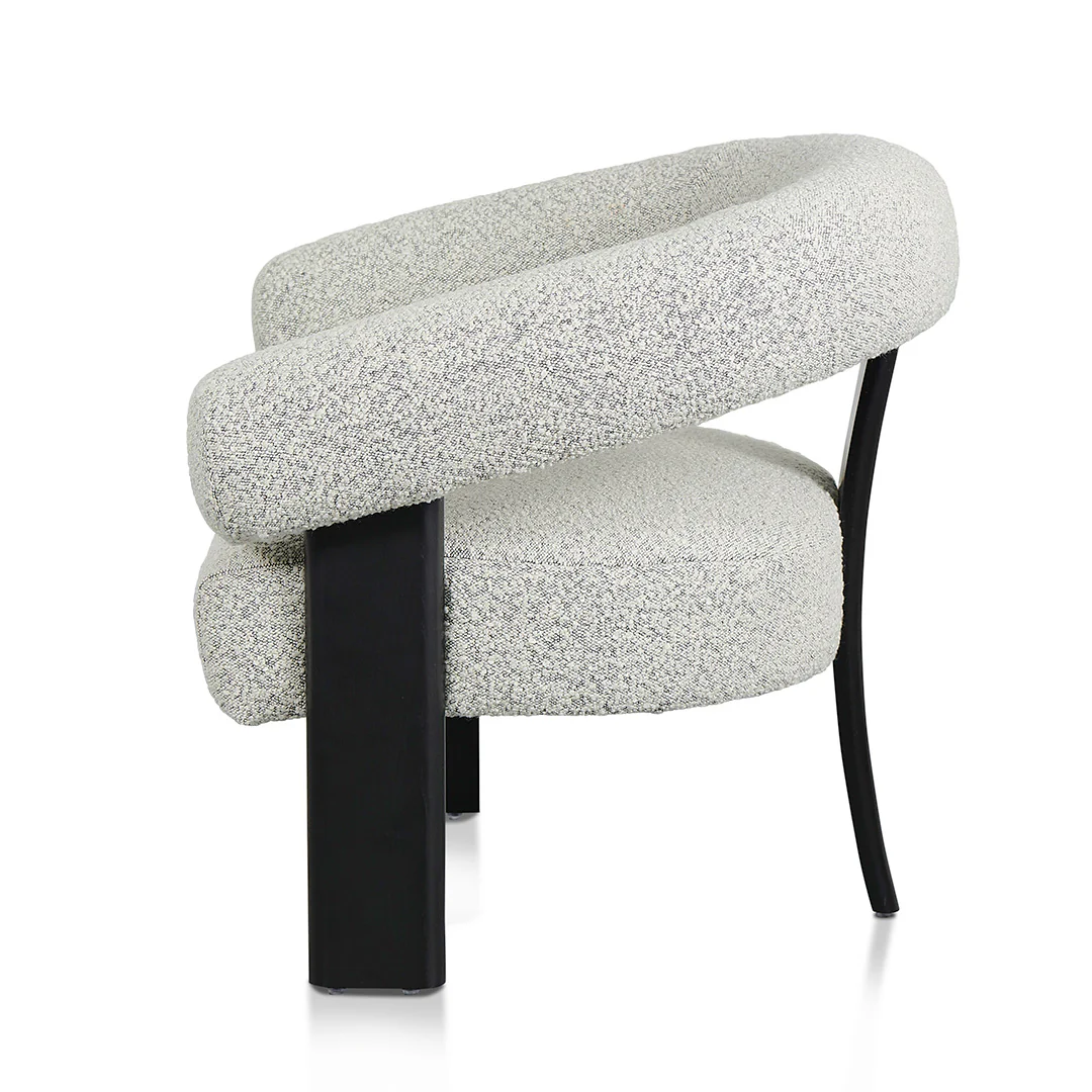 CLC8574-CA Charcoal White Boucle Armchair - Black Legs - Image 6