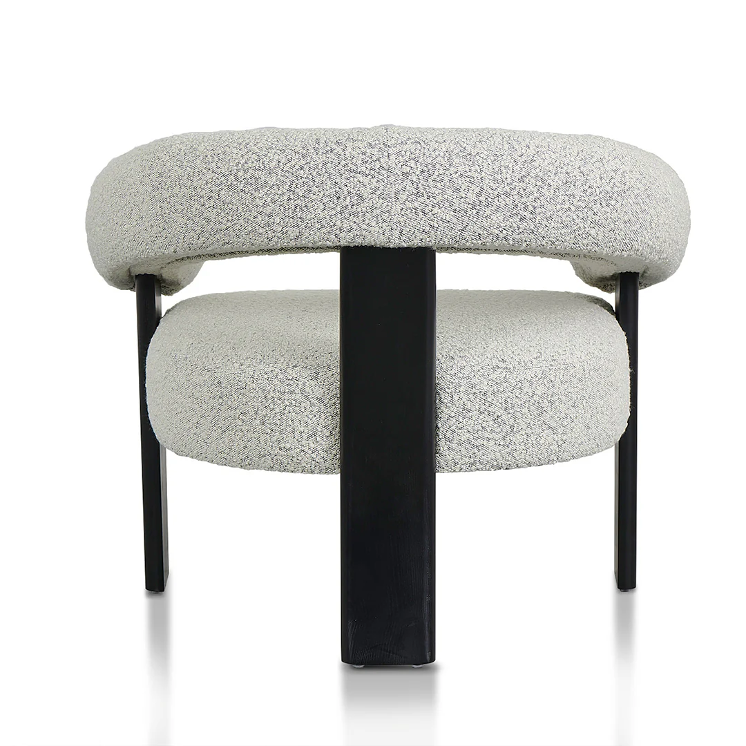 CLC8574-CA Charcoal White Boucle Armchair - Black Legs - Image 8