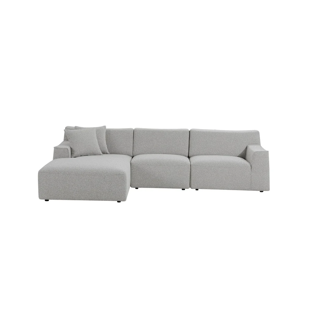 CLC8671-YY 3 Seater Left Chaise Sofa -  Clay Grey - Image 2