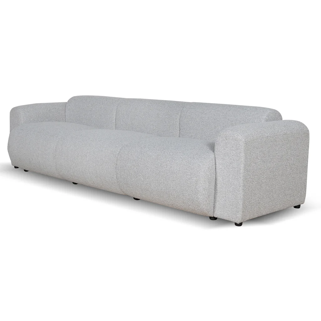 CLC8842-BS 4 Seater Fabric Sofa - Silver Grey Boucle - Image 2