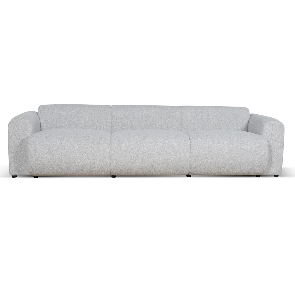 CLC8842-BS 4 Seater Fabric Sofa - Silver Grey Boucle - Image 3