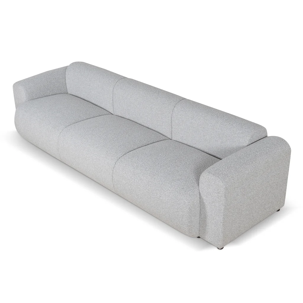CLC8842-BS 4 Seater Fabric Sofa - Silver Grey Boucle - Image 5