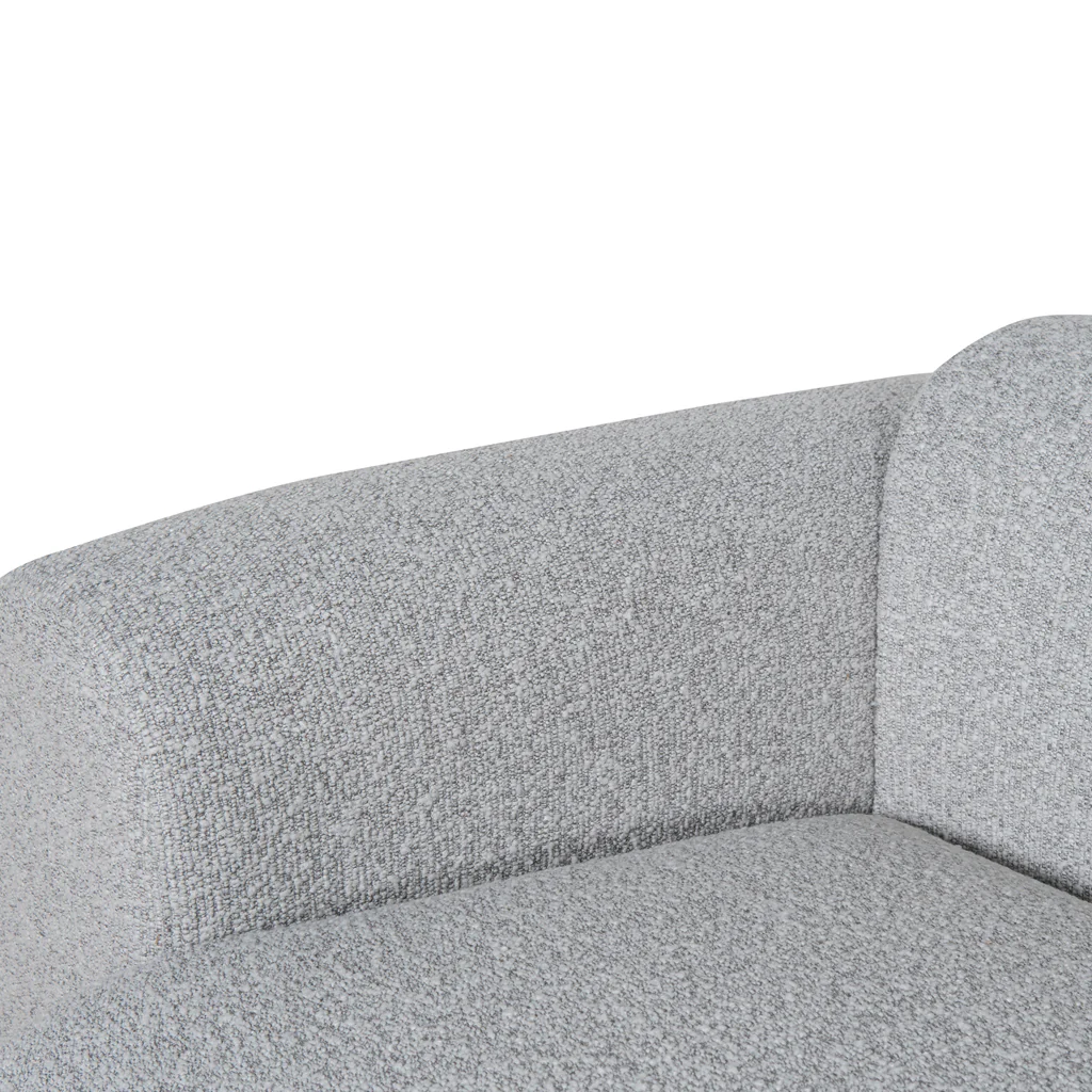 CLC8843-BS 3 Seater Fabric Sofa - Silver Grey Boucle - Image 4