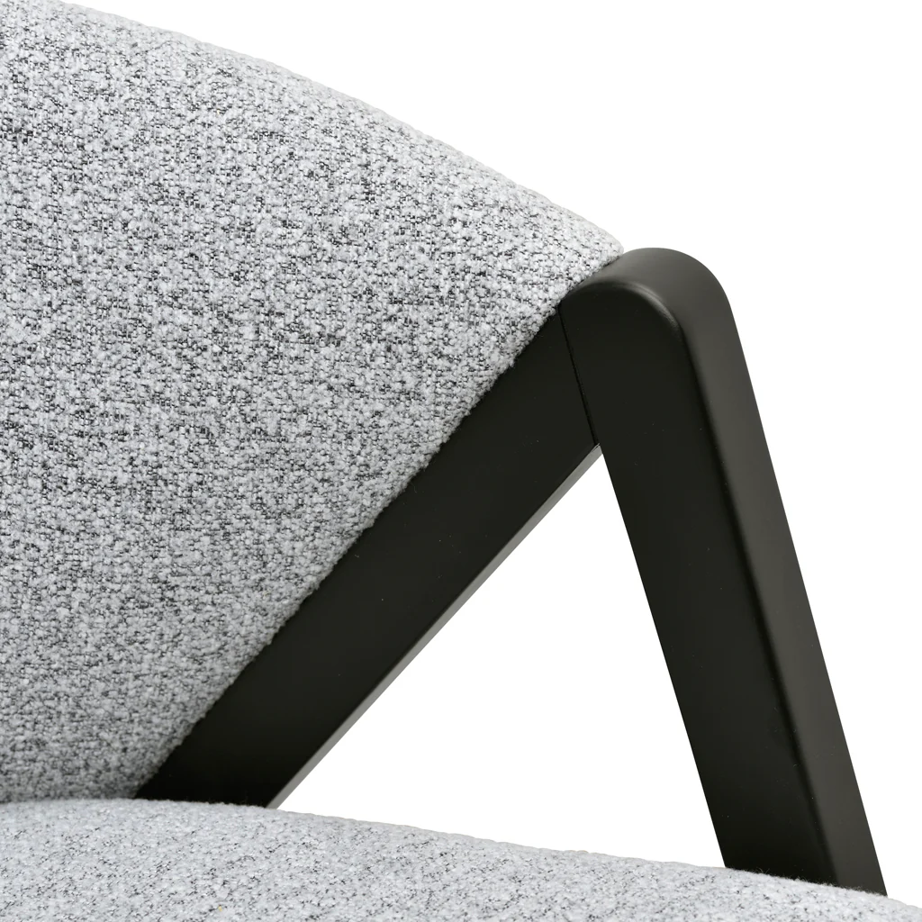 CLC8847-IG Fabric Armchair - Light Grey Fleck - Black Oak - Image 9