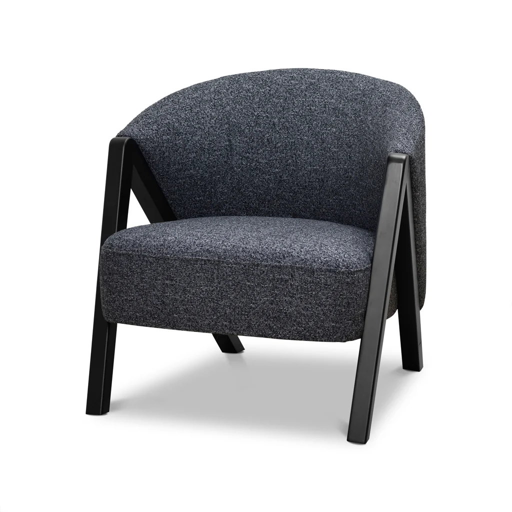 CLC8848-IG Fabric Armchair - Dark Grey Fleck - Black Oak - Image 3