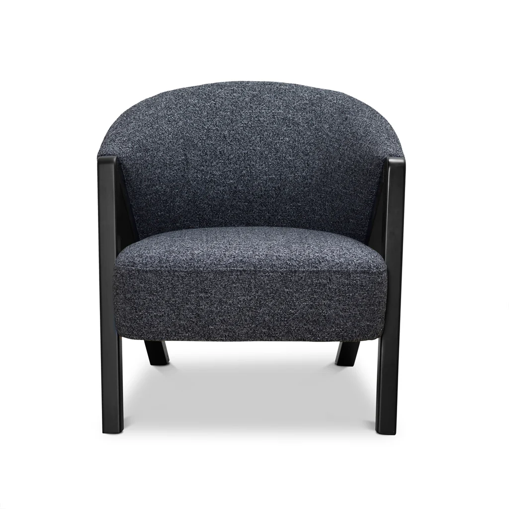 CLC8848-IG Fabric Armchair - Dark Grey Fleck - Black Oak - Image 4