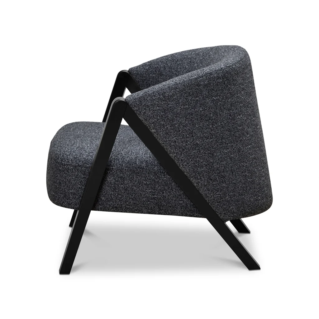 CLC8848-IG Fabric Armchair - Dark Grey Fleck - Black Oak - Image 5
