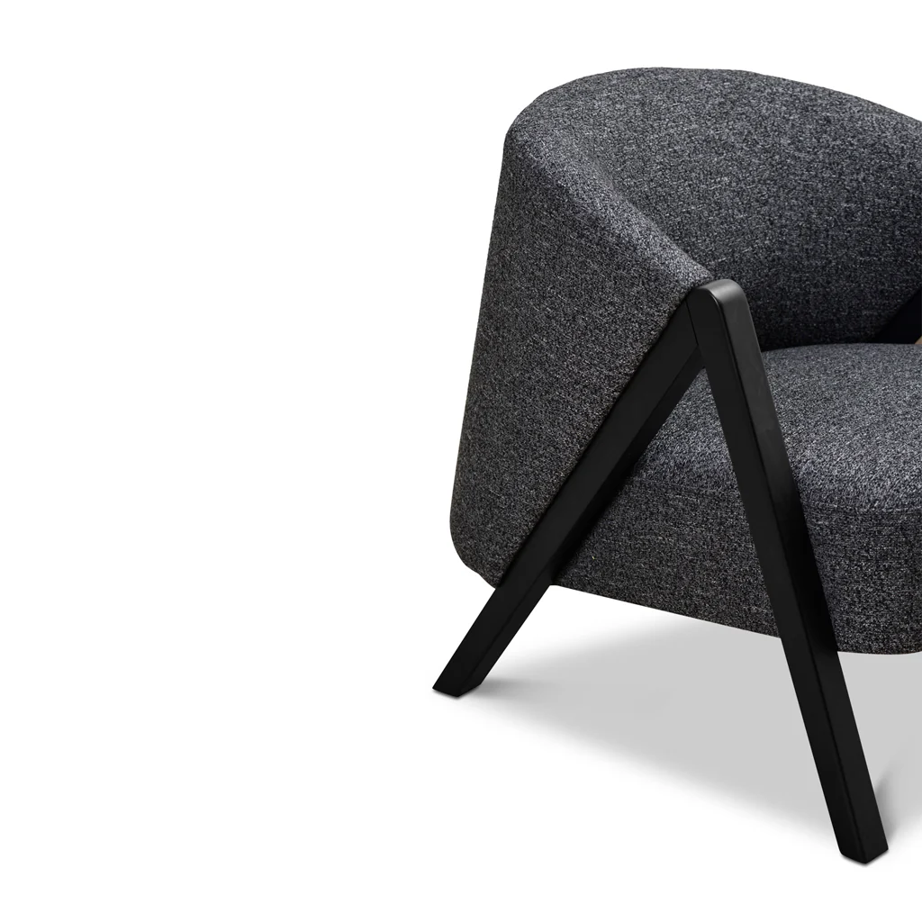CLC8848-IG Fabric Armchair - Dark Grey Fleck - Black Oak - Image 9
