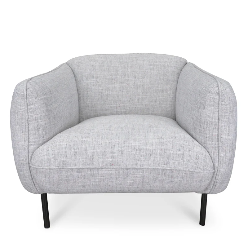CLC921-IG Armchair in Light Spec Grey - Black Metal Legs - Image 3