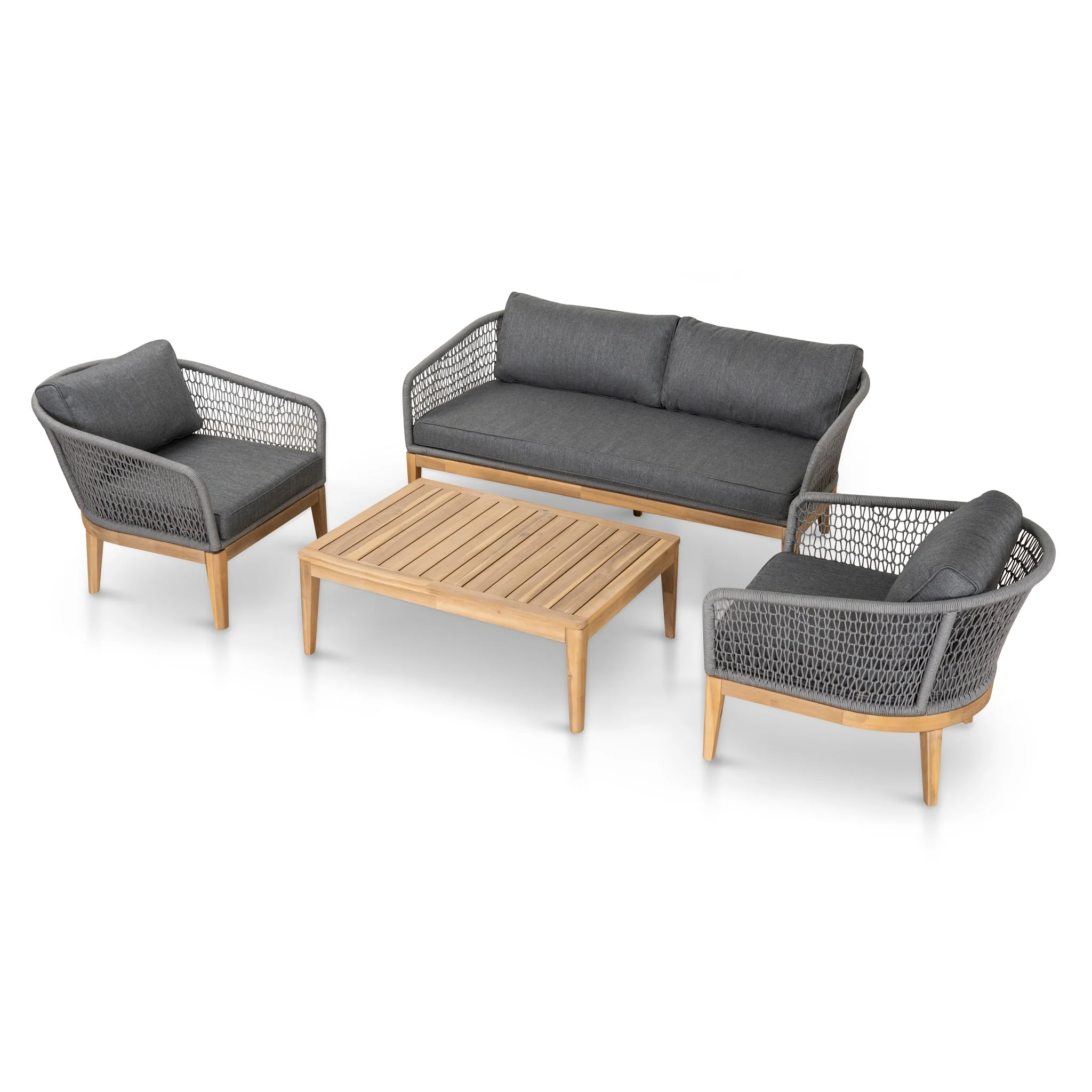 CLS10167-EM 4pcs Outdoor Lounge Set - Grey - Image 3
