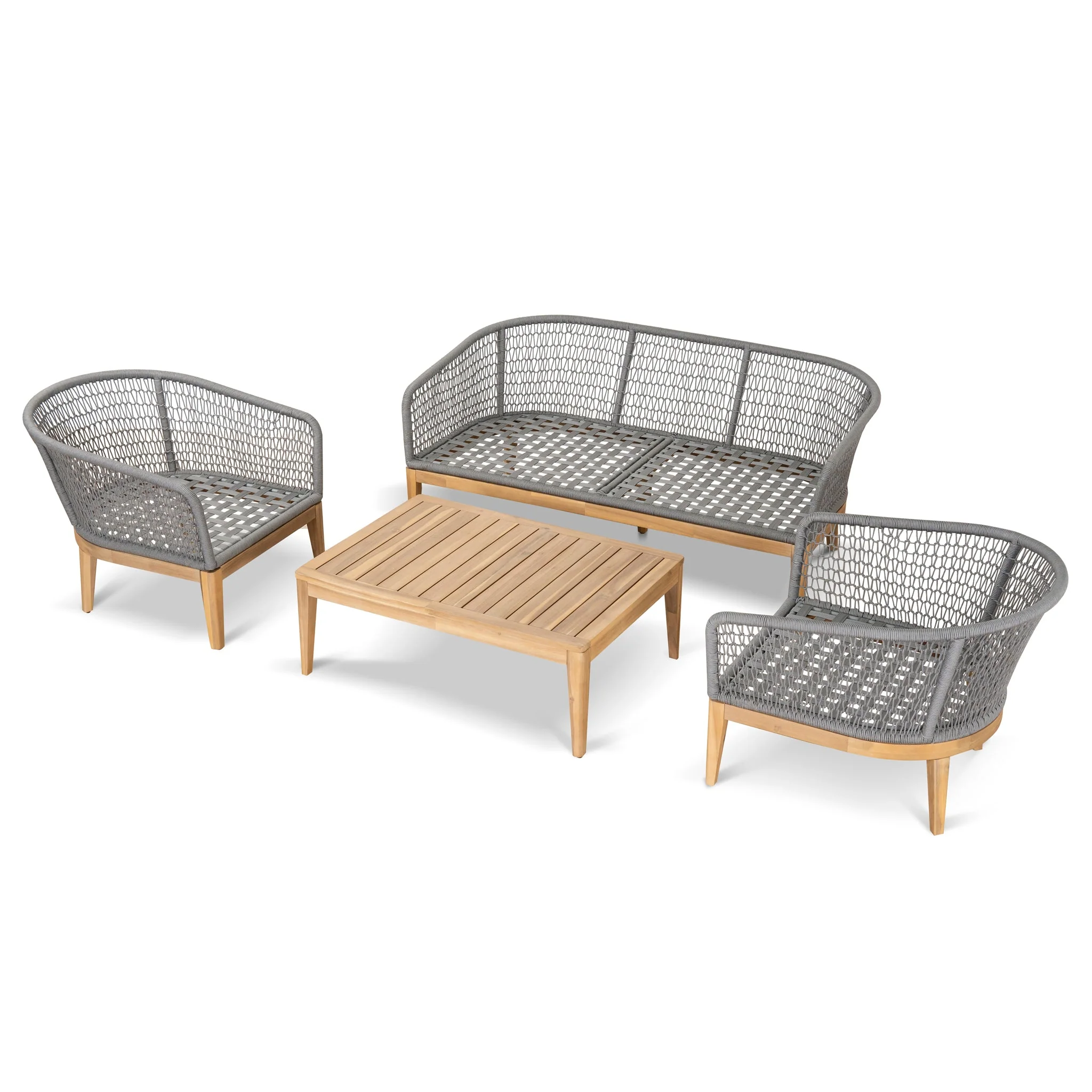 CLS10167-EM 4pcs Outdoor Lounge Set - Grey - Image 4
