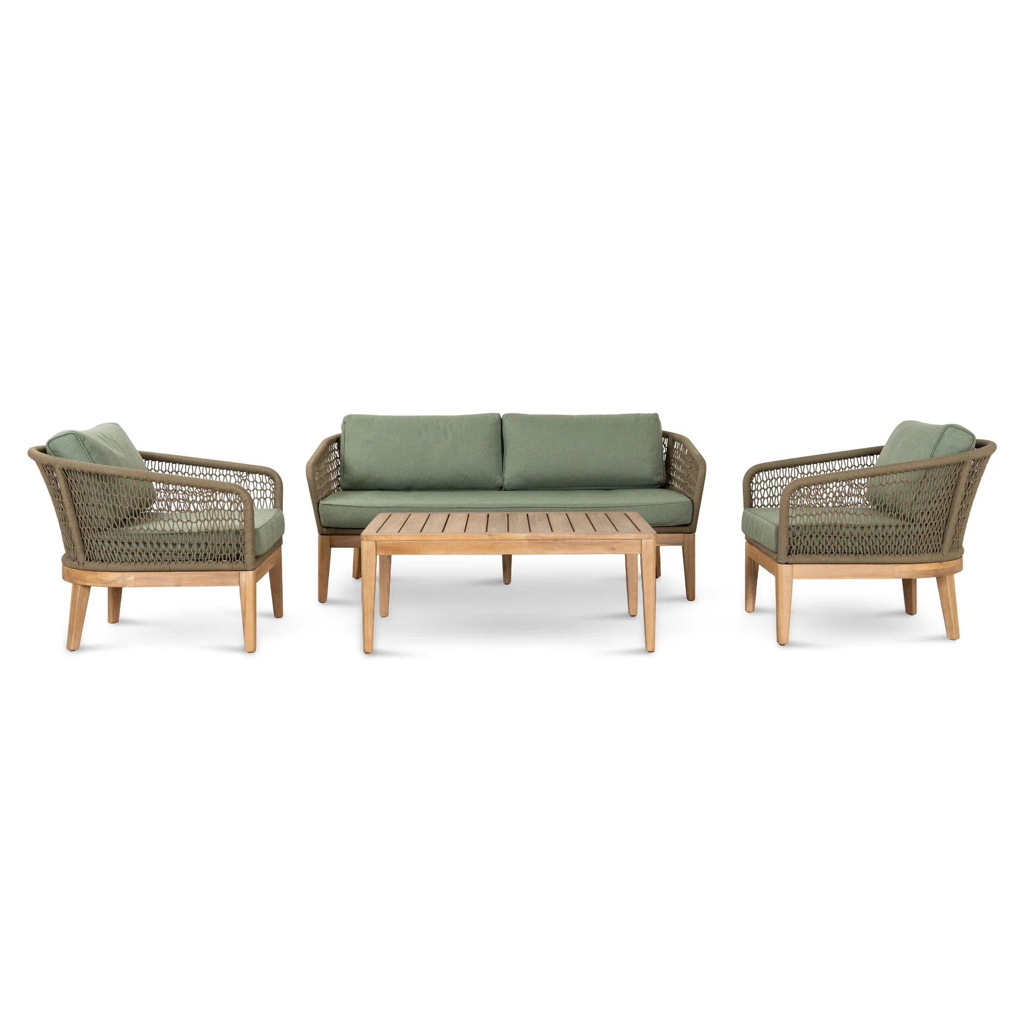 CLS10168-EM 4pcs Outdoor Lounge Set - Royal Stone Green - Image 2