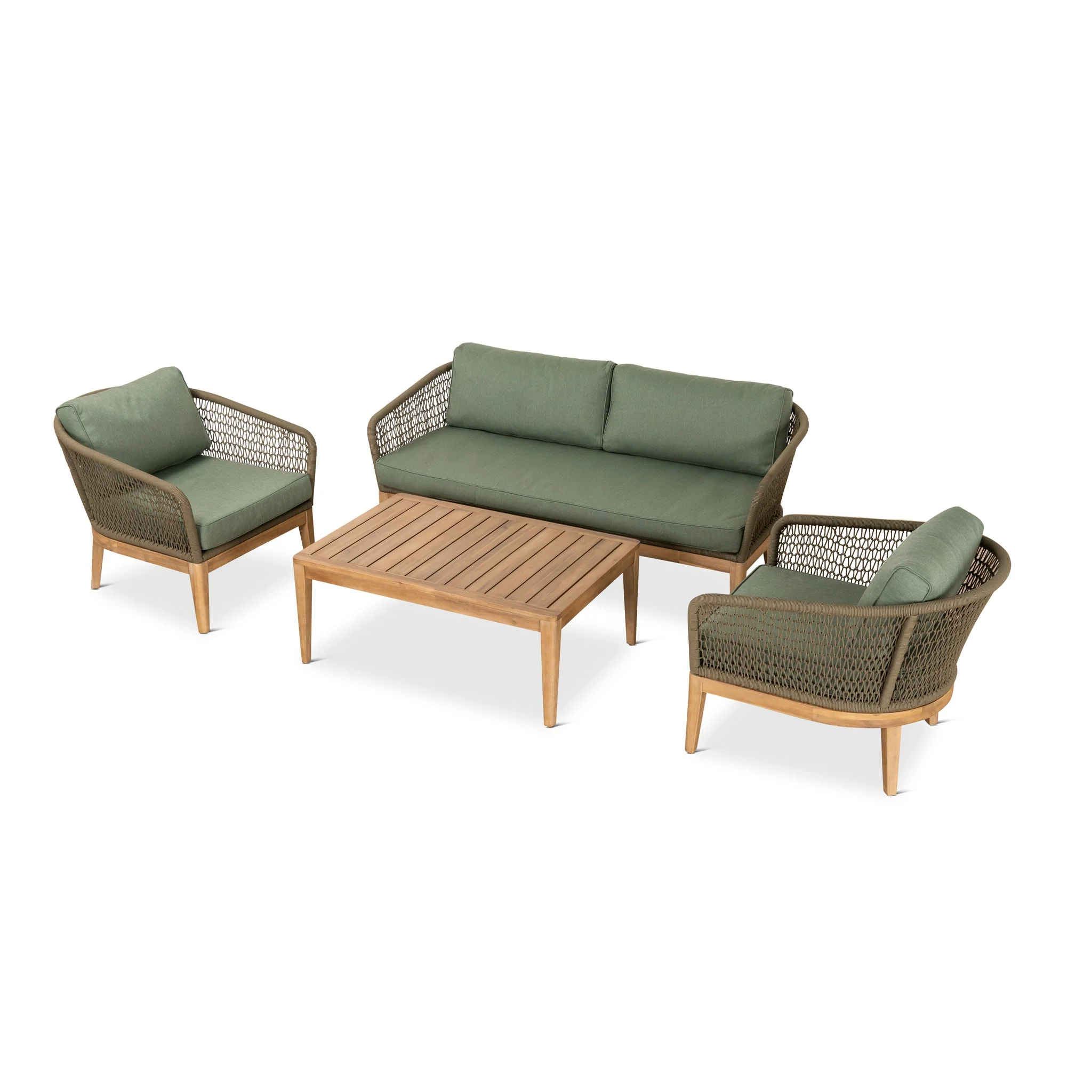 CLS10168-EM 4pcs Outdoor Lounge Set - Royal Stone Green - Image 3