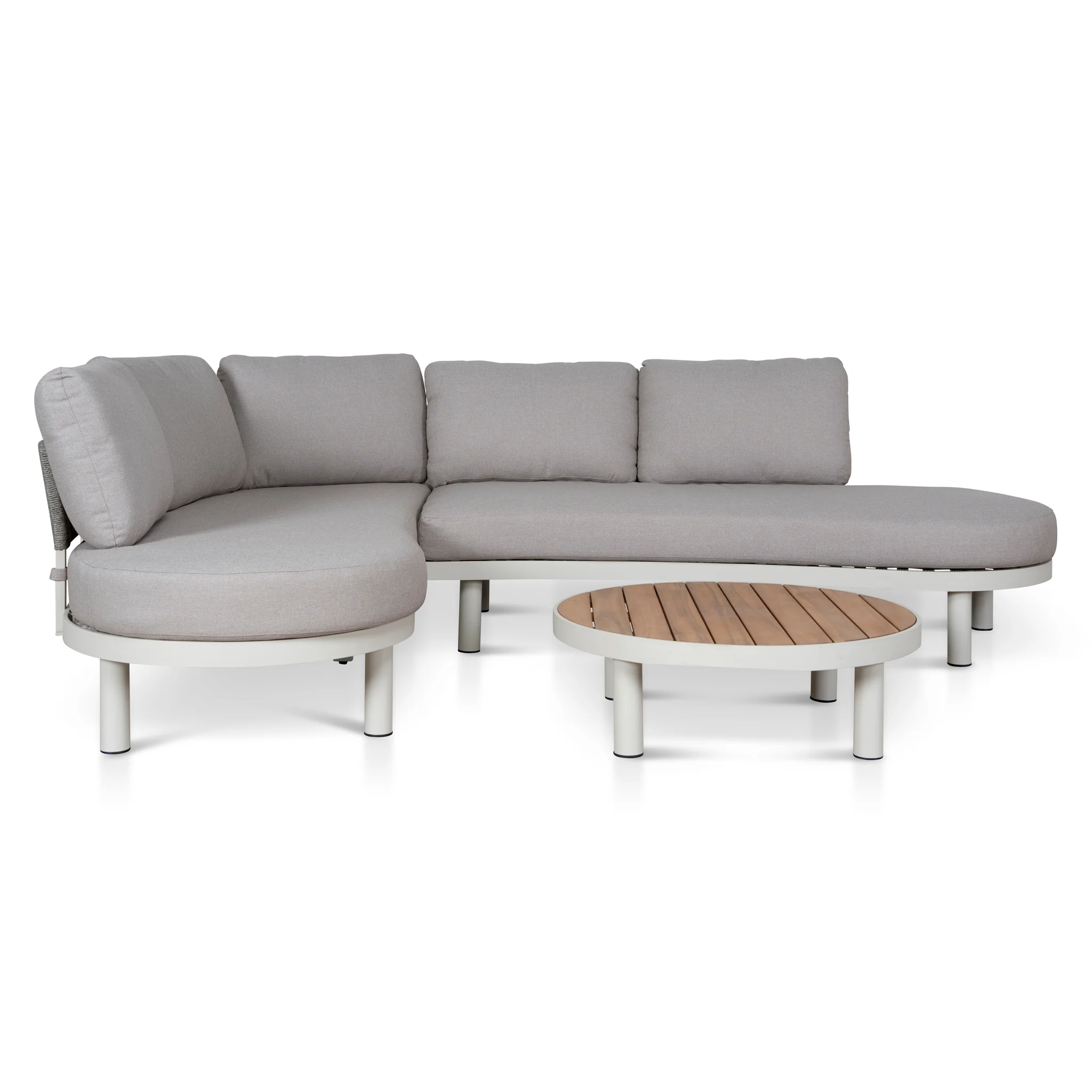 CLS12165-EM 2pcs Outdoor Corner Lounge Set - Light Brown - Image 2